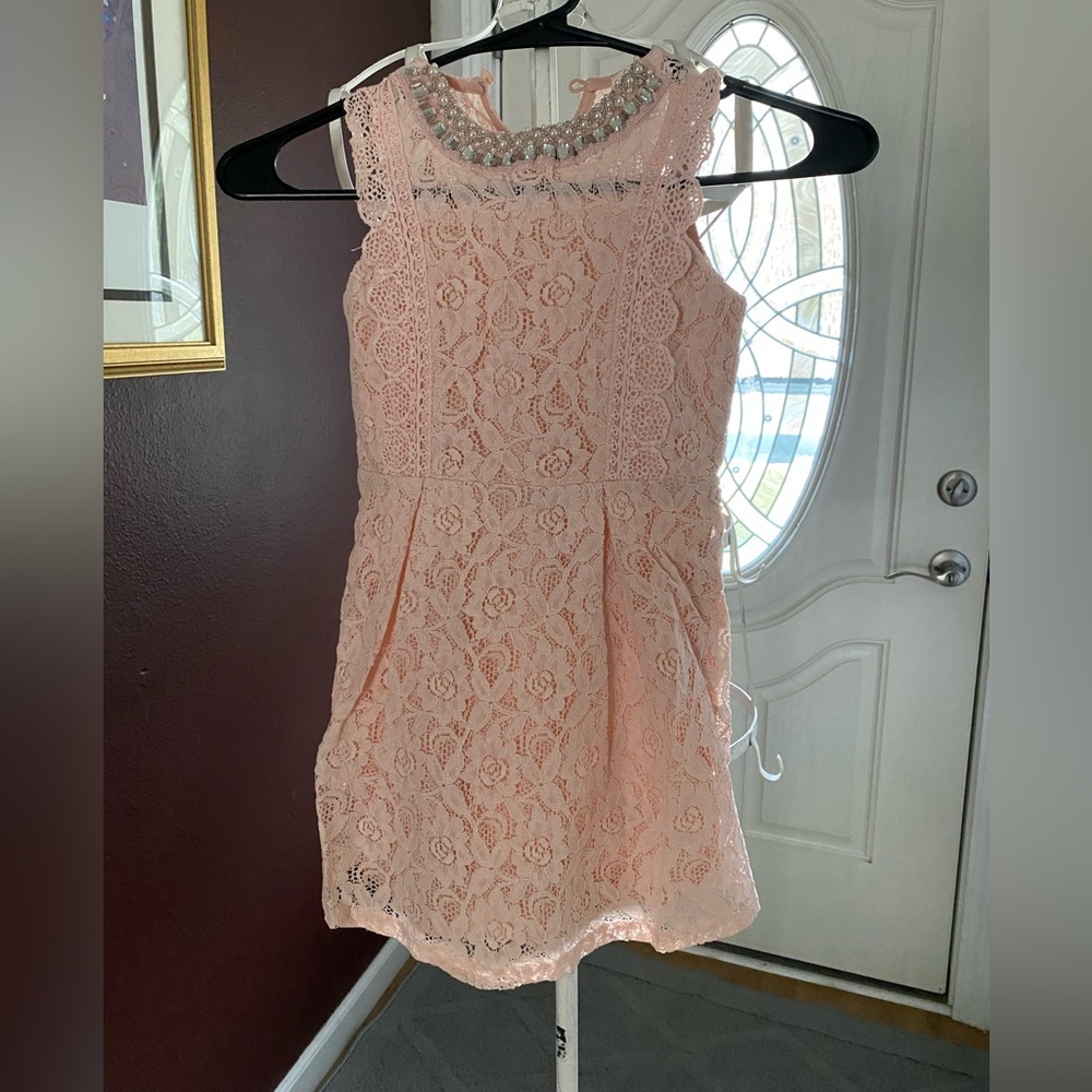 Pink lace little girls dress / shirt - Picture 3 of 6